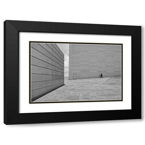 From Where To Where? Black Modern Wood Framed Art Print with Double Matting by Custodio, Joao