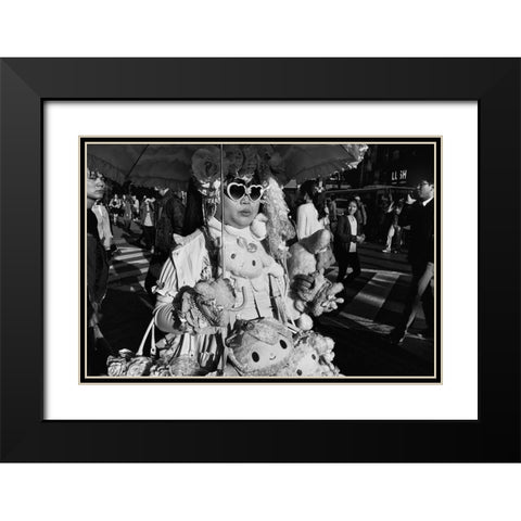 Untitled Black Modern Wood Framed Art Print with Double Matting by Suzuki, Tatsuo