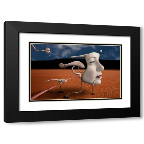 A Tribute To Salvdor Dalan Black Modern Wood Framed Art Print with Double Matting by Petrini, Alessandro