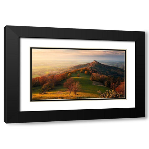 Fairy Castle Black Modern Wood Framed Art Print with Double Matting by Hefele, Stefan