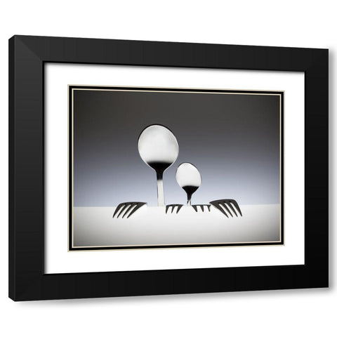 You And Me Black Modern Wood Framed Art Print with Double Matting by De Kogel, Wieteke