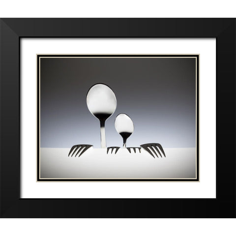 You And Me Black Modern Wood Framed Art Print with Double Matting by De Kogel, Wieteke