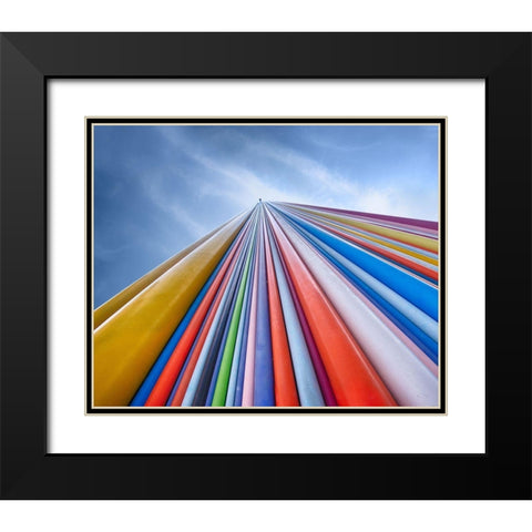 Rainbow From A Cloud Black Modern Wood Framed Art Print with Double Matting by Jonas, Nadav