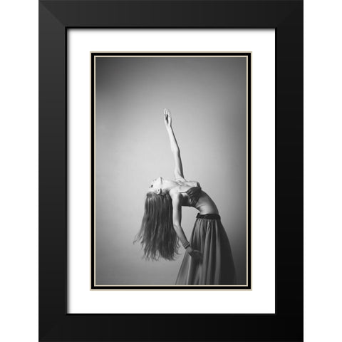 Martina Black Modern Wood Framed Art Print with Double Matting by Conti, Simone