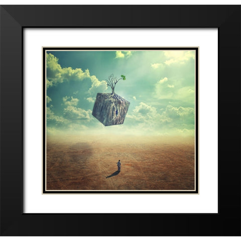 Hope Black Modern Wood Framed Art Print with Double Matting by Mehdi Fazelbeygi, M.