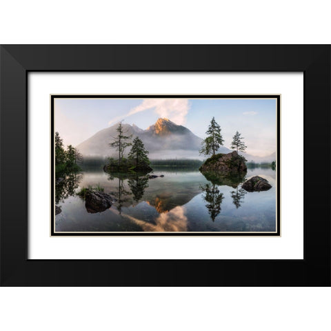 Natures Awakening Black Modern Wood Framed Art Print with Double Matting by Gastager, Daniel
