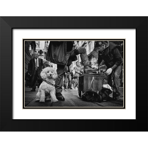Antonio-Ultimo Lucidascarpe Di Napoli Black Modern Wood Framed Art Print with Double Matting by Grambone, Antonio
