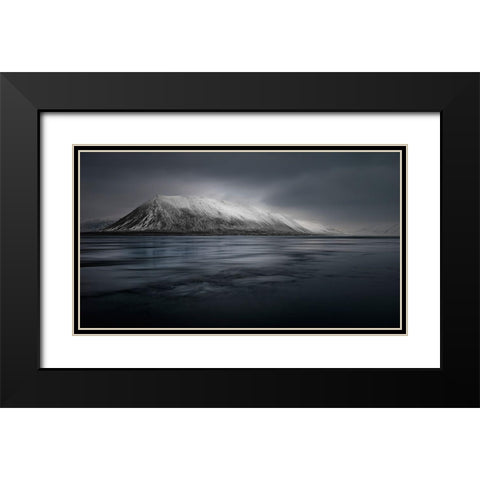 Last Light Iceland Black Modern Wood Framed Art Print with Double Matting by Luca, Liloni