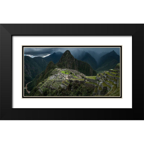 Machu Picchu-Peru Black Modern Wood Framed Art Print with Double Matting by Normark, Helena