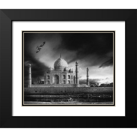 The Banks Of The Jamuna River Black Modern Wood Framed Art Print with Double Matting by Flour, Piet