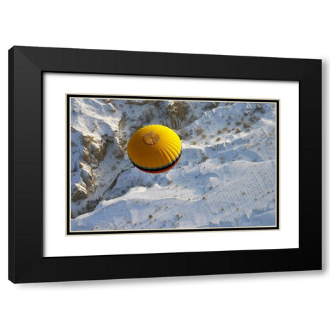 Cappadocia A Balloon Black Modern Wood Framed Art Print with Double Matting by Buga, Sedat