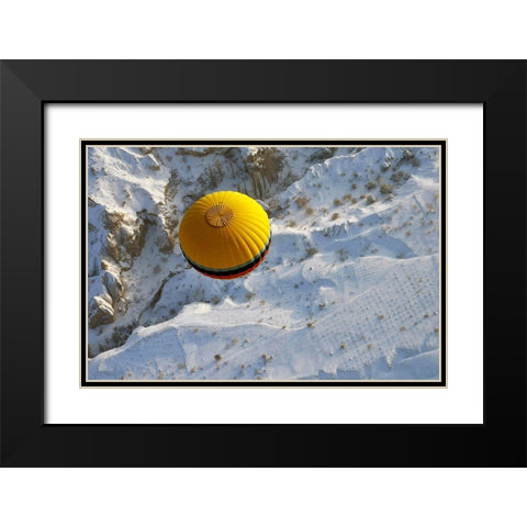 Cappadocia A Balloon Black Modern Wood Framed Art Print with Double Matting by Buga, Sedat