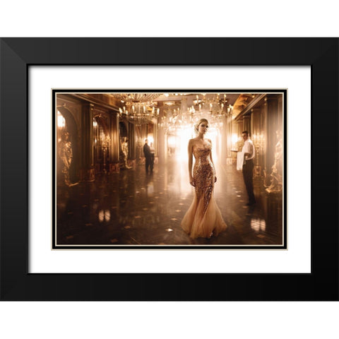Gold Black Modern Wood Framed Art Print with Double Matting by Parishkov, Sergey