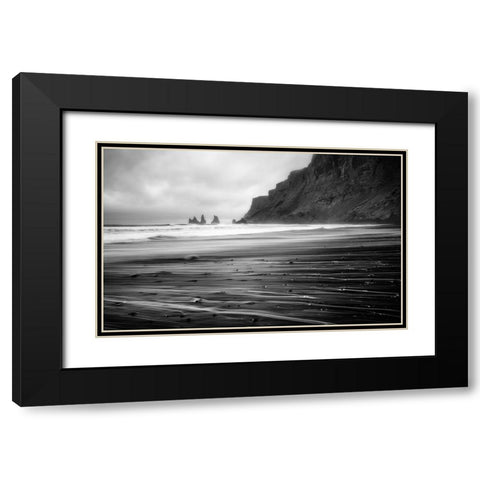 Vik Trails Black Modern Wood Framed Art Print with Double Matting by Klemensak, Tomaz