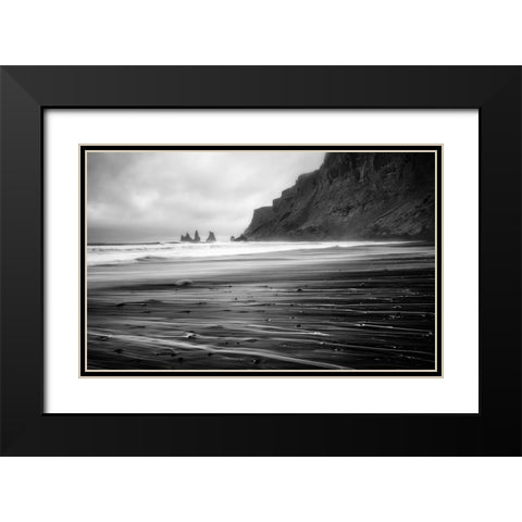 Vik Trails Black Modern Wood Framed Art Print with Double Matting by Klemensak, Tomaz