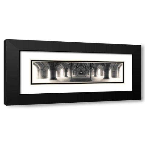 Figure In Space Black Modern Wood Framed Art Print with Double Matting by Spivak, Jeff