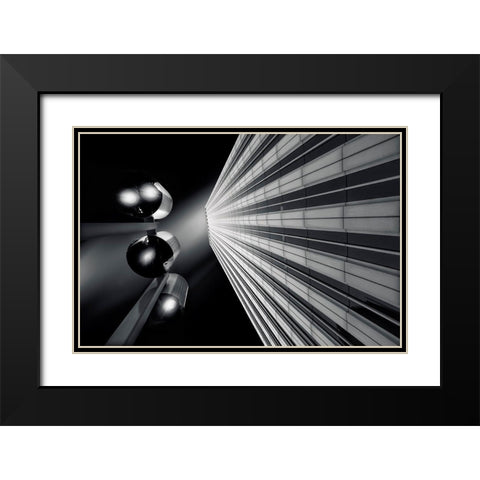 Interstellar Black Modern Wood Framed Art Print with Double Matting by Novillo, Alfonso