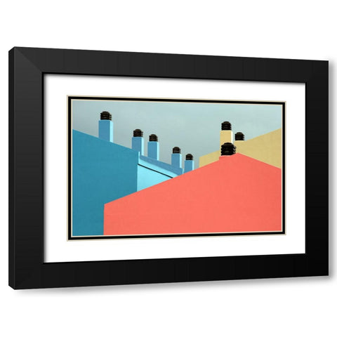 Lego Black Modern Wood Framed Art Print with Double Matting by Kravanja, Jure