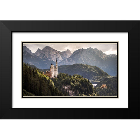 The Two Castles Black Modern Wood Framed Art Print with Double Matting by Wonisch, Andreas