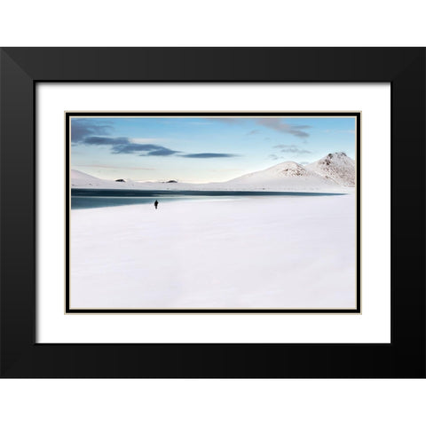 Lost In Iceland Black Modern Wood Framed Art Print with Double Matting by Luca, Liloni