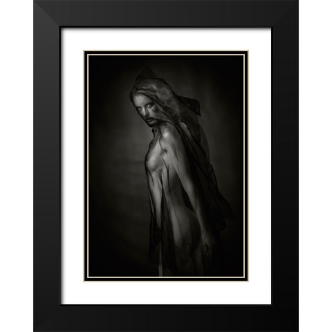 Sheer Black Black Modern Wood Framed Art Print with Double Matting by Catchlight Studio