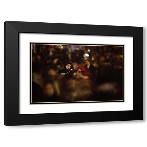 The Silent Rhythm Black Modern Wood Framed Art Print with Double Matting by Ozturk, Nurten