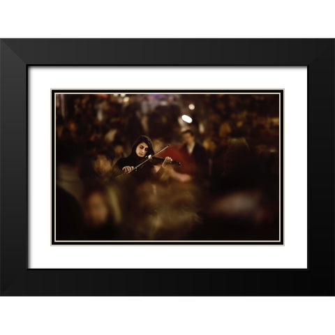 The Silent Rhythm Black Modern Wood Framed Art Print with Double Matting by Ozturk, Nurten