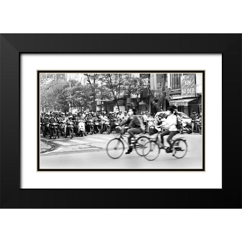 Peddel Faster ! Black Modern Wood Framed Art Print with Double Matting by Pearson, Wayne