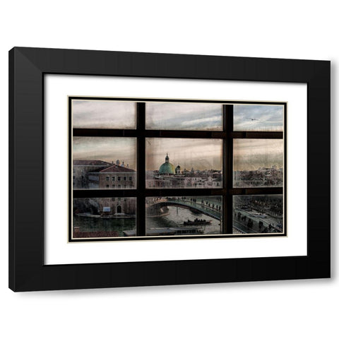 Venice Window Black Modern Wood Framed Art Print with Double Matting by Marini, Roberto