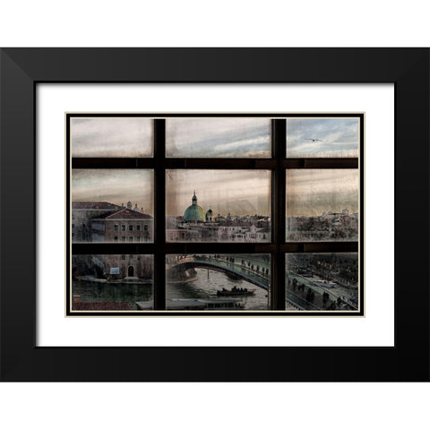Venice Window Black Modern Wood Framed Art Print with Double Matting by Marini, Roberto