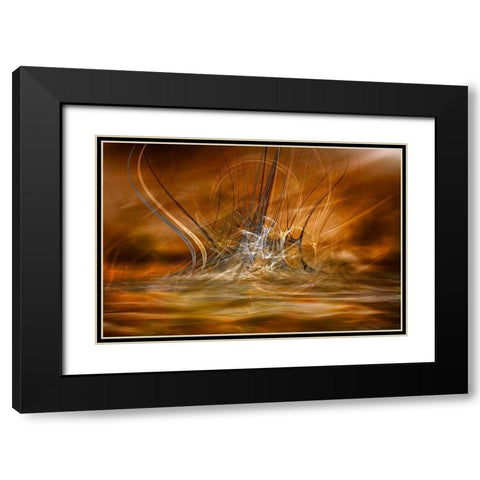 The Rising Black Modern Wood Framed Art Print with Double Matting by Marthinussen, Willy