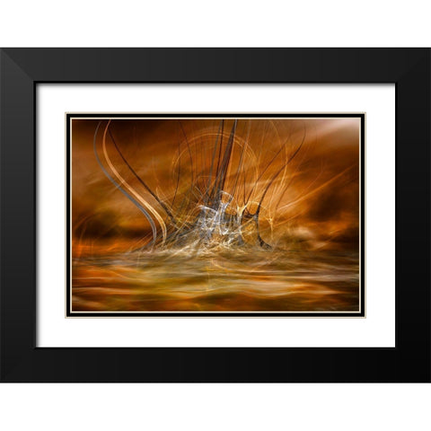 The Rising Black Modern Wood Framed Art Print with Double Matting by Marthinussen, Willy