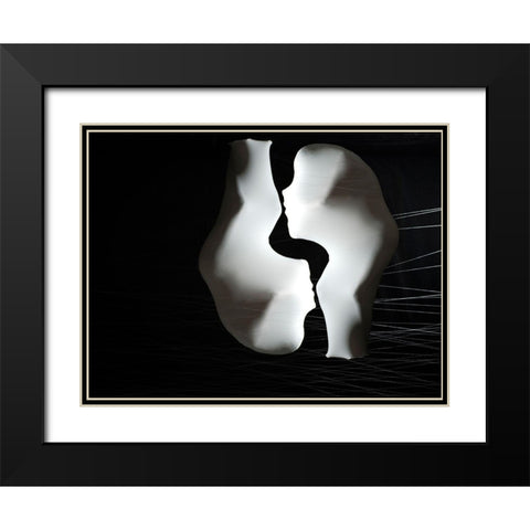 Twins Black Modern Wood Framed Art Print with Double Matting by Zahirimehr, Maryam