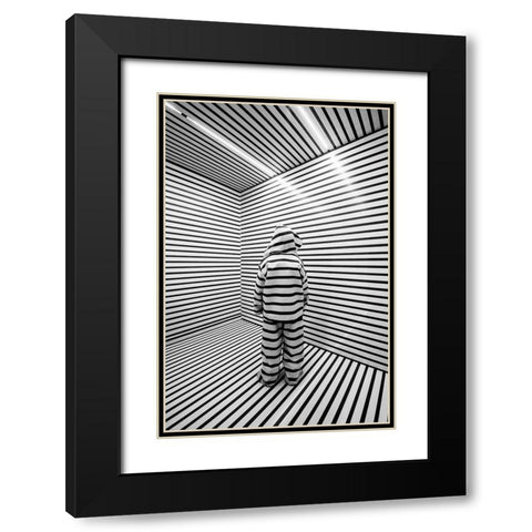 Prisoners Of Our Minds Black Modern Wood Framed Art Print with Double Matting by Raif, Joshua