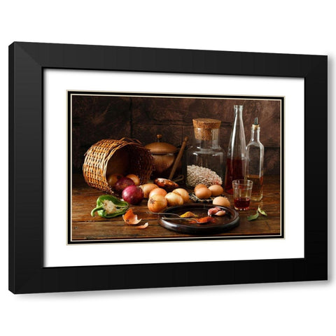 Smells Black Modern Wood Framed Art Print with Double Matting by Laercio, Luiz