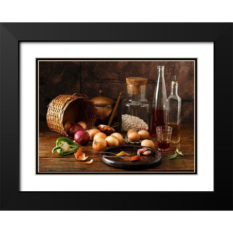 Smells Black Modern Wood Framed Art Print with Double Matting by Laercio, Luiz