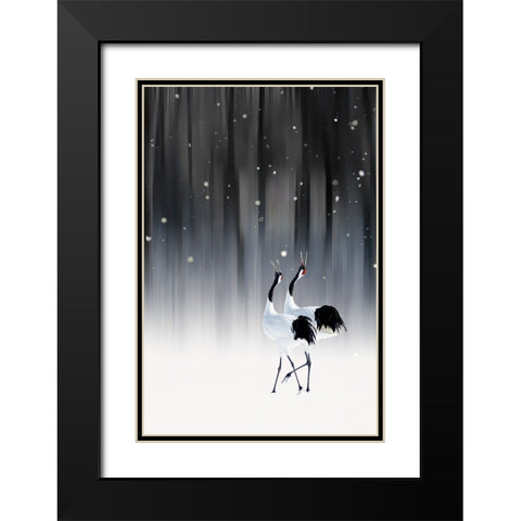 Happy New Year Black Modern Wood Framed Art Print with Double Matting by Iga, Ikuo