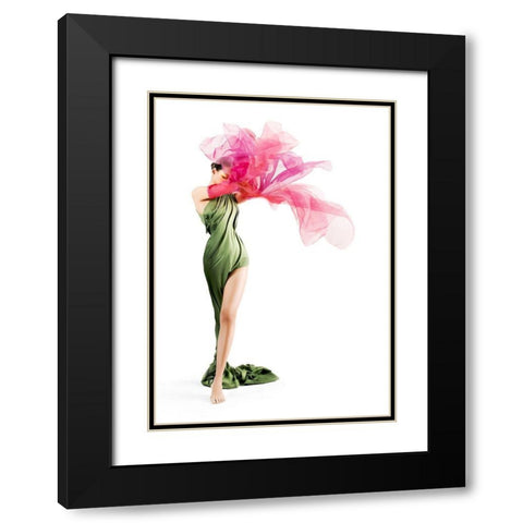 Flower Black Modern Wood Framed Art Print with Double Matting by Luis Villar, Jose