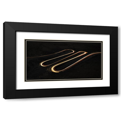A Snake Made Of Light Black Modern Wood Framed Art Print with Double Matting by Jonas, Nadav