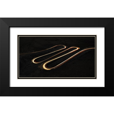 A Snake Made Of Light Black Modern Wood Framed Art Print with Double Matting by Jonas, Nadav