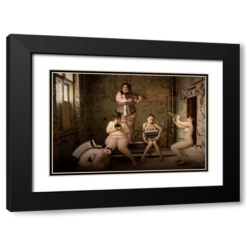 The Girl-Band Black Modern Wood Framed Art Print with Double Matting by von Diepenbroek, Christine