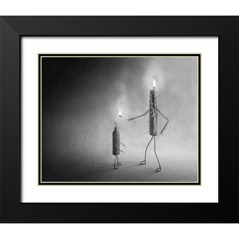 Baptism Of Fire Black Modern Wood Framed Art Print with Double Matting by Toniolo, Giorgio