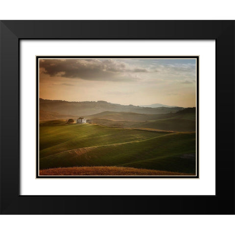 Over The Hills Black Modern Wood Framed Art Print with Double Matting by Longobardi, Antonio