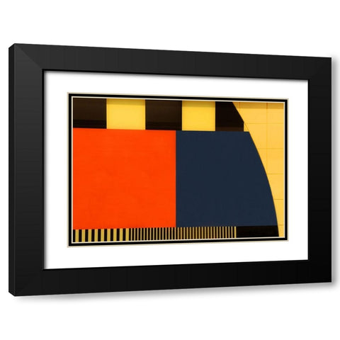 Nos Testscreen # 03 Black Modern Wood Framed Art Print with Double Matting by Limberg, Huib