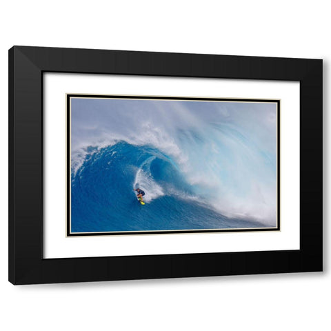 Surfing Jaws Black Modern Wood Framed Art Print with Double Matting by Stahl, Peter