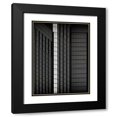 Archi Abstract Black Modern Wood Framed Art Print with Double Matting by Guillemot, Mathilde