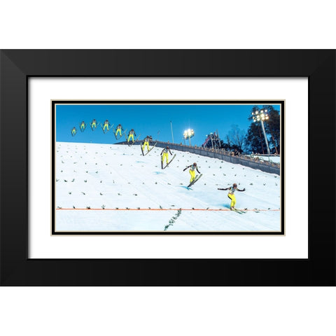 Anatomy Of A Ski Jump Black Modern Wood Framed Art Print with Double Matting by Damsten, Petri