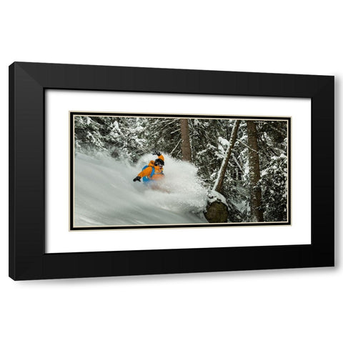 Stylish Through The Woods With Jurgen Black Modern Wood Framed Art Print with Double Matting by Verbiest, Eric