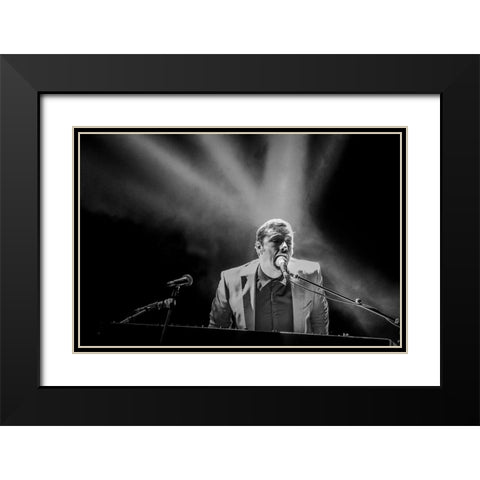 Beat It Black Modern Wood Framed Art Print with Double Matting by L, Christophe