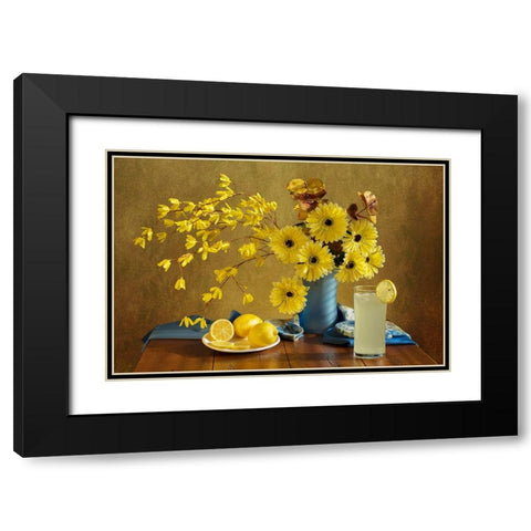 SummerS Quench Black Modern Wood Framed Art Print with Double Matting by Hewson, Darlene